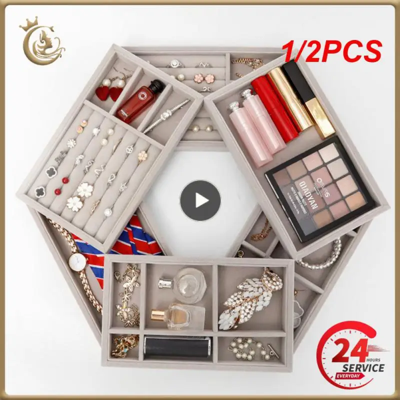 

1/2 шт. бархатный органайзер для ювелирных изделий