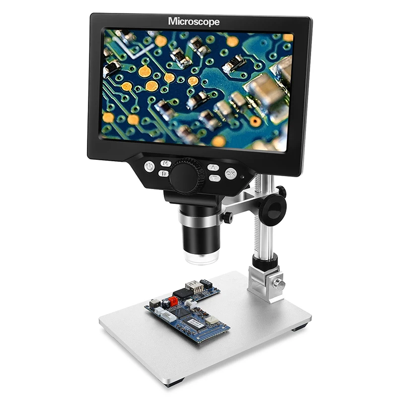 

G1200 Electronic LED Digital Microscope 12MP 7 Inch Large LCD Display 1-1200X Continuous Amplification Magnifier Tool