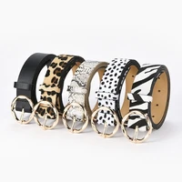 belt female fashion harajuku 2 8cm wide belt ladies personality snake leopard stripes decorated leather waistband for jeans
