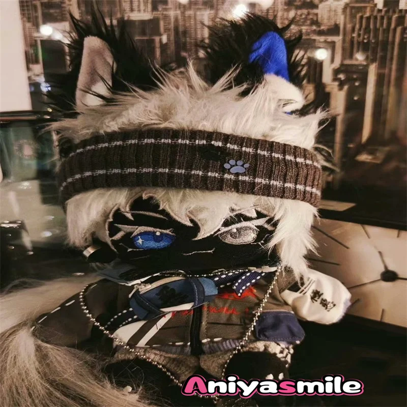 

Vintage Hip-hop Beast Ears 20cm Cute Dark Plush Doll Clothes Anime Doll Soft Plushie Pillow Cosplay For Kids Xmas Gifts XY