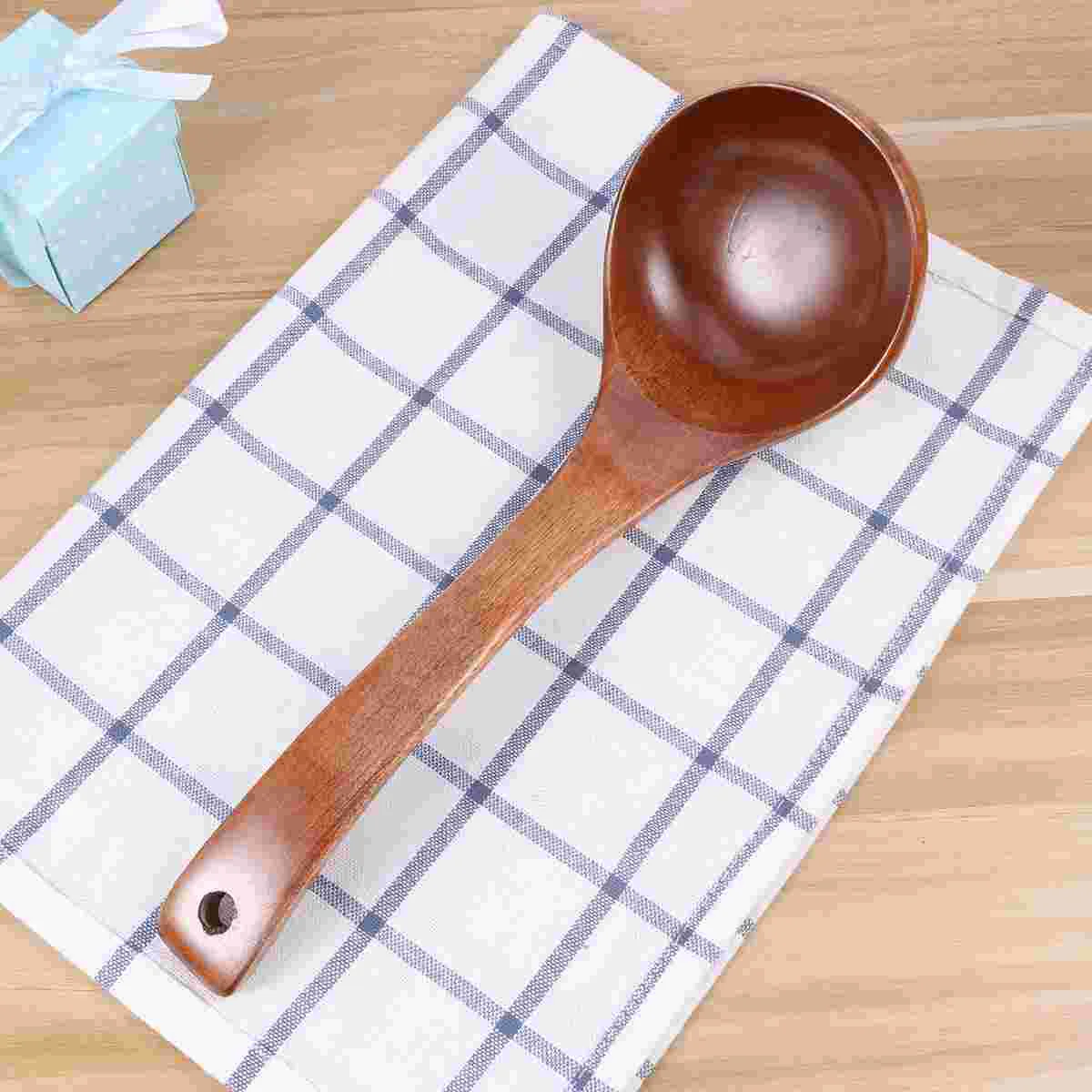 Spoon Wooden Wood Soup Ladle Take Natural Flatware Spatula Hard Dinnerware Kitchen Utensils Cooking Porridge Large Handmadeanti