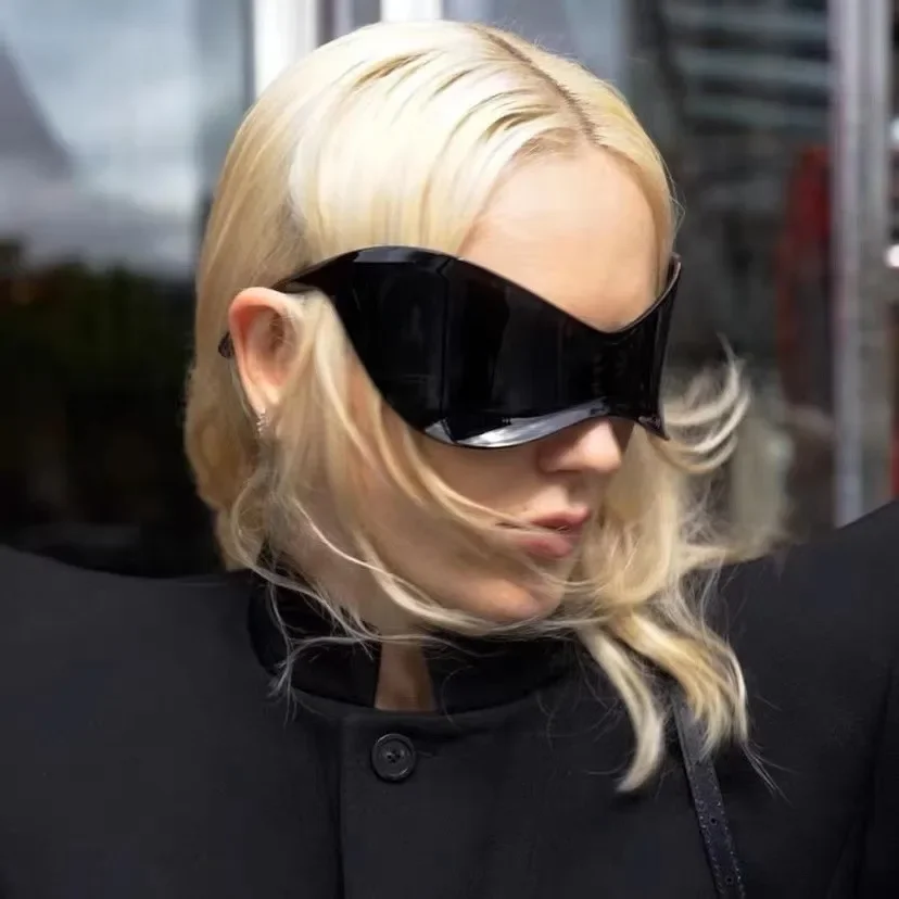 Панк Y2K солнцезащитные очки для женщин и мужчин потому что большие спортивные