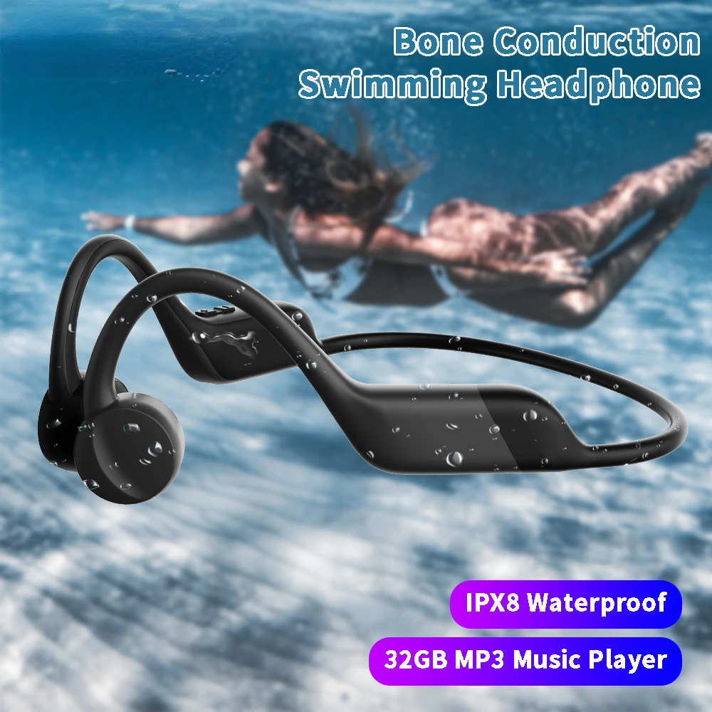 

XiaoMi Bone Conduction Swimming Headphones 32GB IPX8 Waterproof Bluetooth Wireless Earphones MP3 Music Player Sports Headset