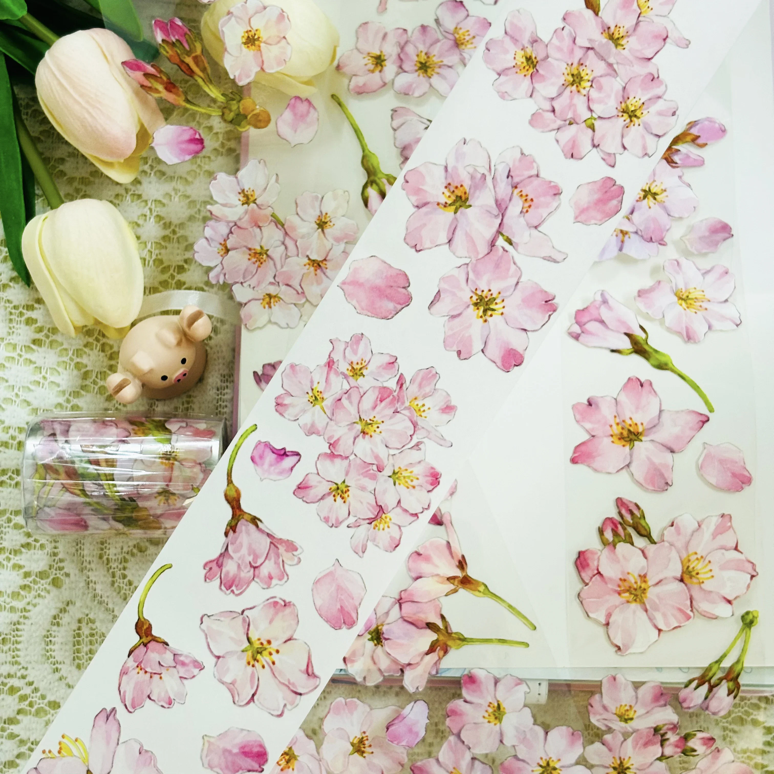 

Розовые вишневые ПЭТ-ленты vcvbvo CJ01 для рукоделия