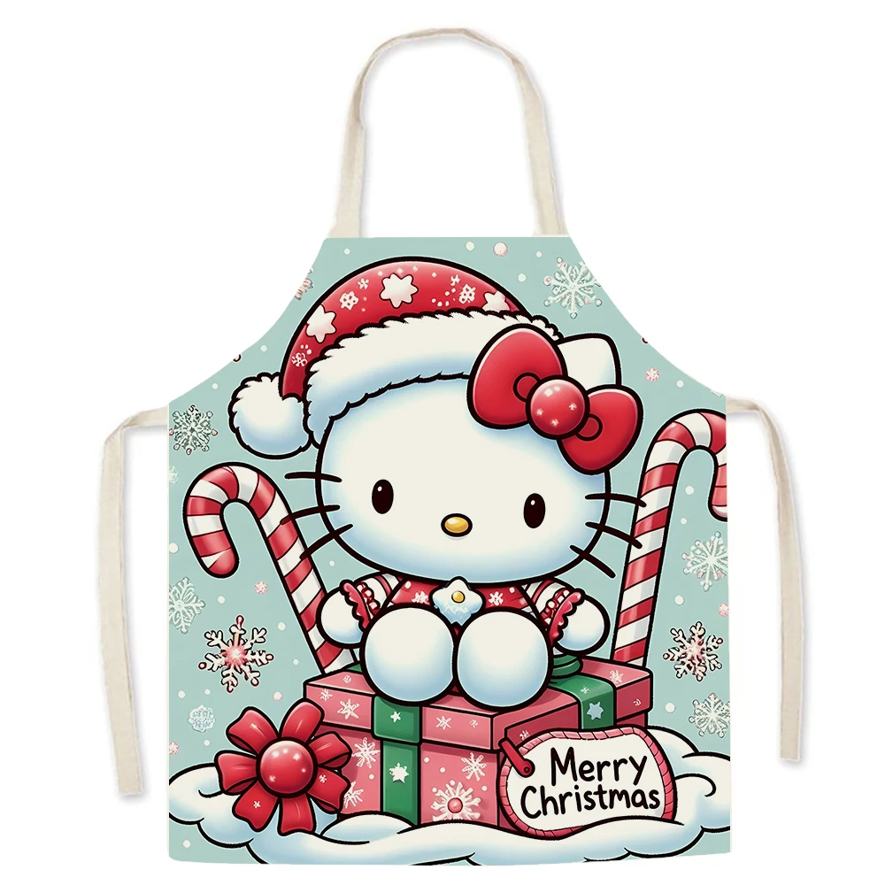 

Милый рождественский фартук Hello Kitty ‌ ‌ Детский нагрудник для кухни, ресторана, официанта, шеф-повара, фартук, противообрастающие инструменты для чистки