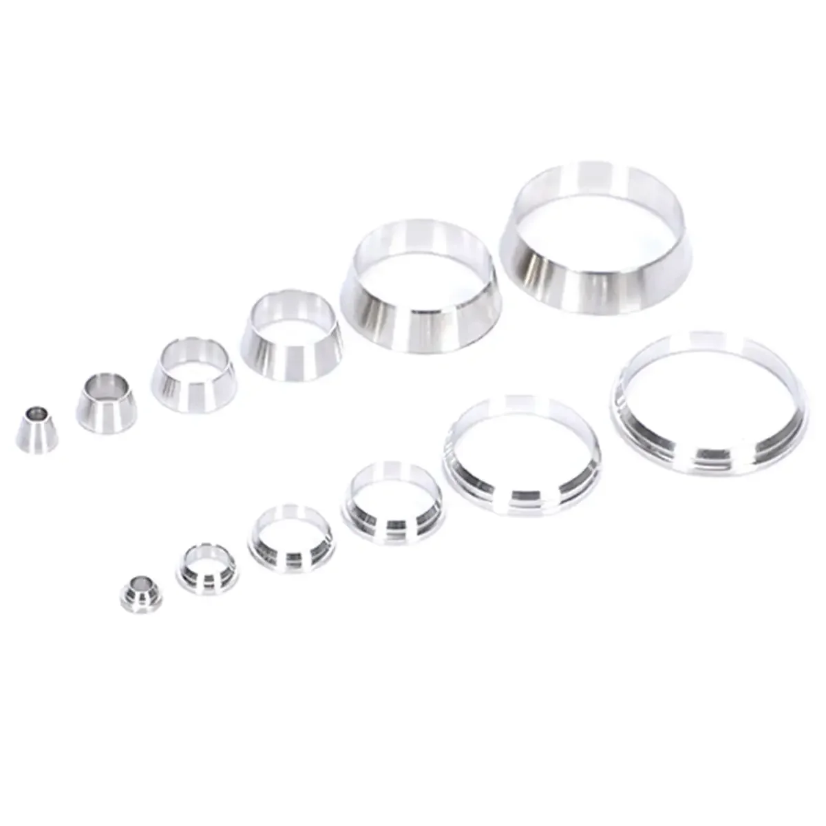 

10 шт. подходит для трубки O/D 3-25 мм 1/8 "1/4" 3/8 "1/2" "304 нержавеющая воздушная компрессионная втулка наконечник с двойным наконечником кольцо пневматическое