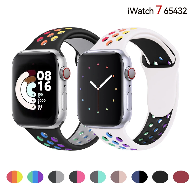 

Strap for IWatch Serie 7 3 6 5 4 SE 45mm 41mm Apple Watch Band 44mm 40mm 42mm 38mm 40 45 Mm Silicone Bracelet Correa Accessories