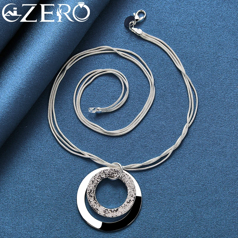 Кольцо ALIZERO из стерлингового серебра 925 пробы с матовым круглым кулоном Ожерелье