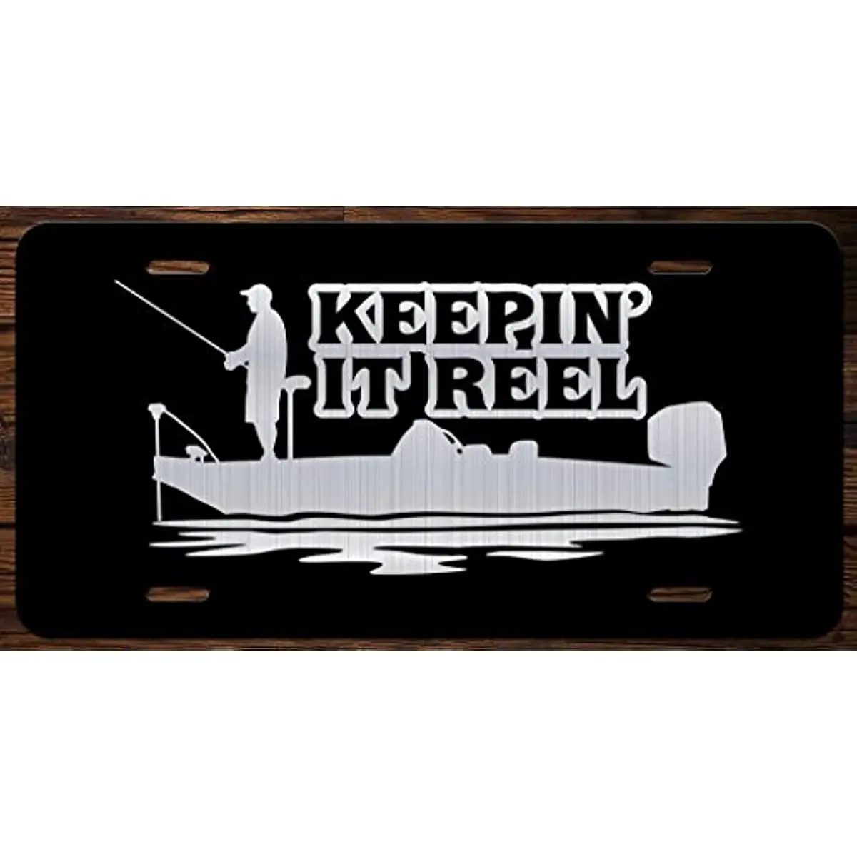 

Fisherman Boat Keepin' It Reel Vanity Front License Plate Tag