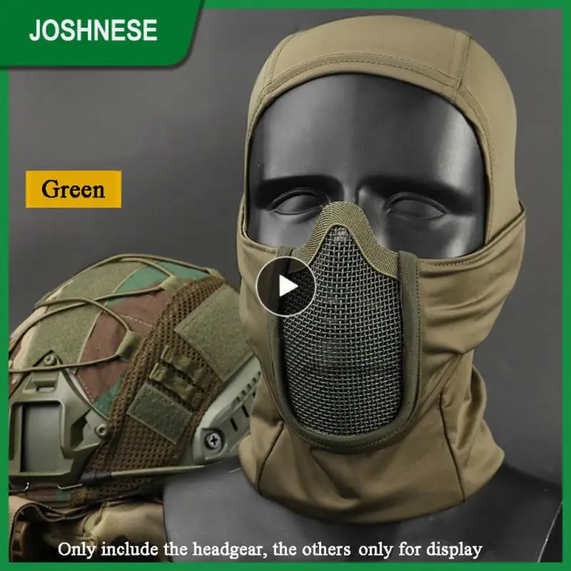 

Headgear Protective Steel Mesh Durable Tactical Balaclava Headgear Mask Hunting Protective Headgear Tactical Headgear Wosport