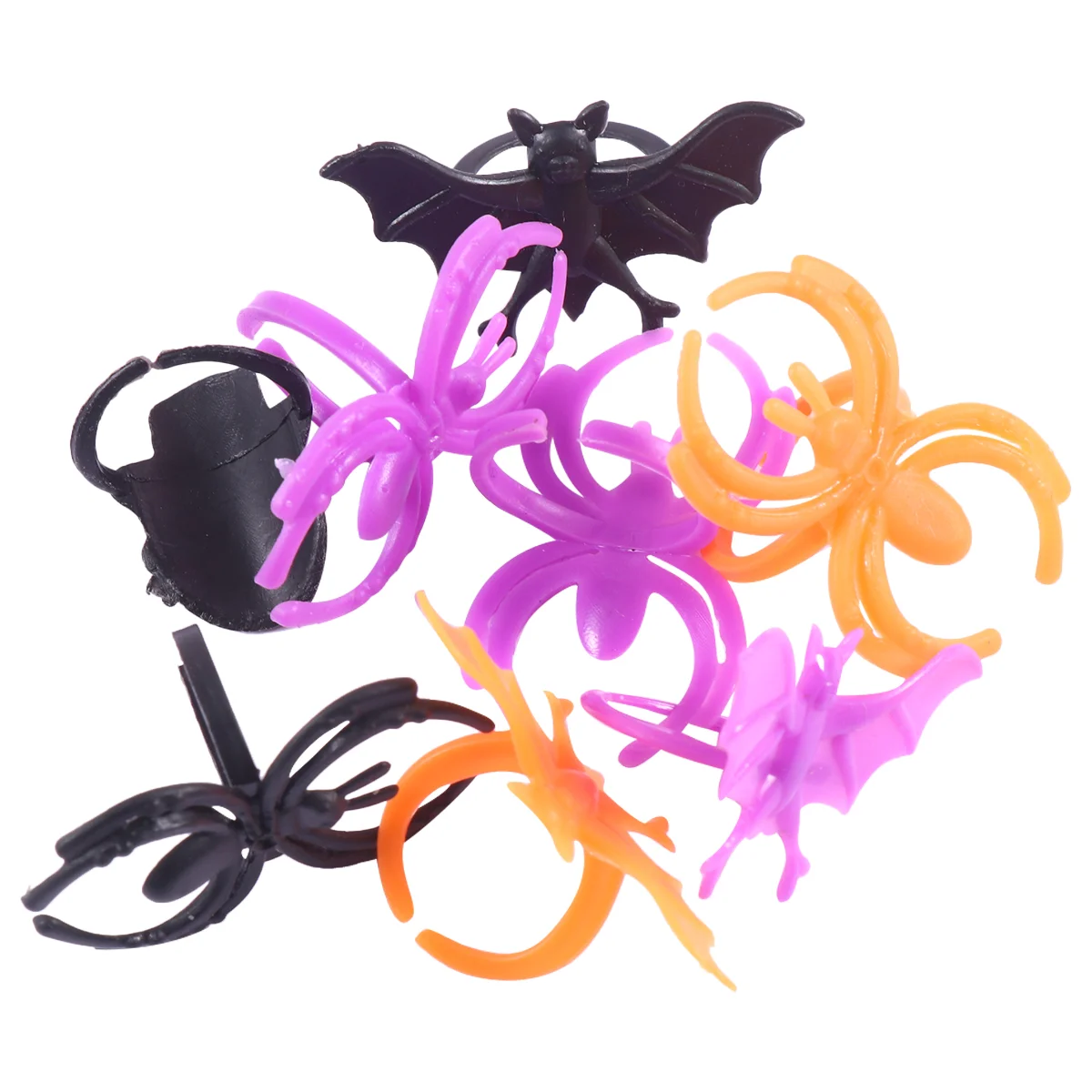 

60 Pcs Halloween Ring Bat Spider Kids Toys Finger Ring Toys Kids Halloween Festival Rings Plastic Spider Ring Child