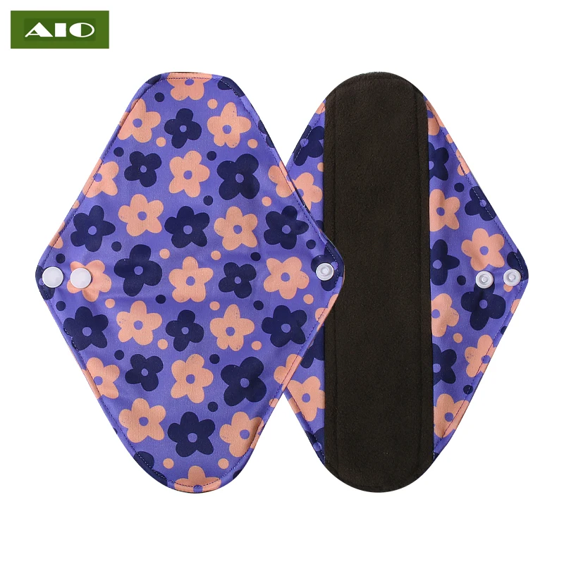 

[AIO] Cloth Sanitary Pads for Feminine use in period，Washable Panty Liner With Bamboo Charcoal Inner size 19*25cm Reusable