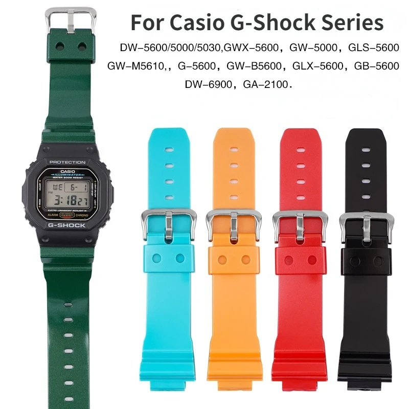 

Soft Resin Watch Strap For Casio GA2100 DW5600 DW6900 GW-B5600 Pearlescent Oil Color Sport Watchband Watch Replacement Bracelet