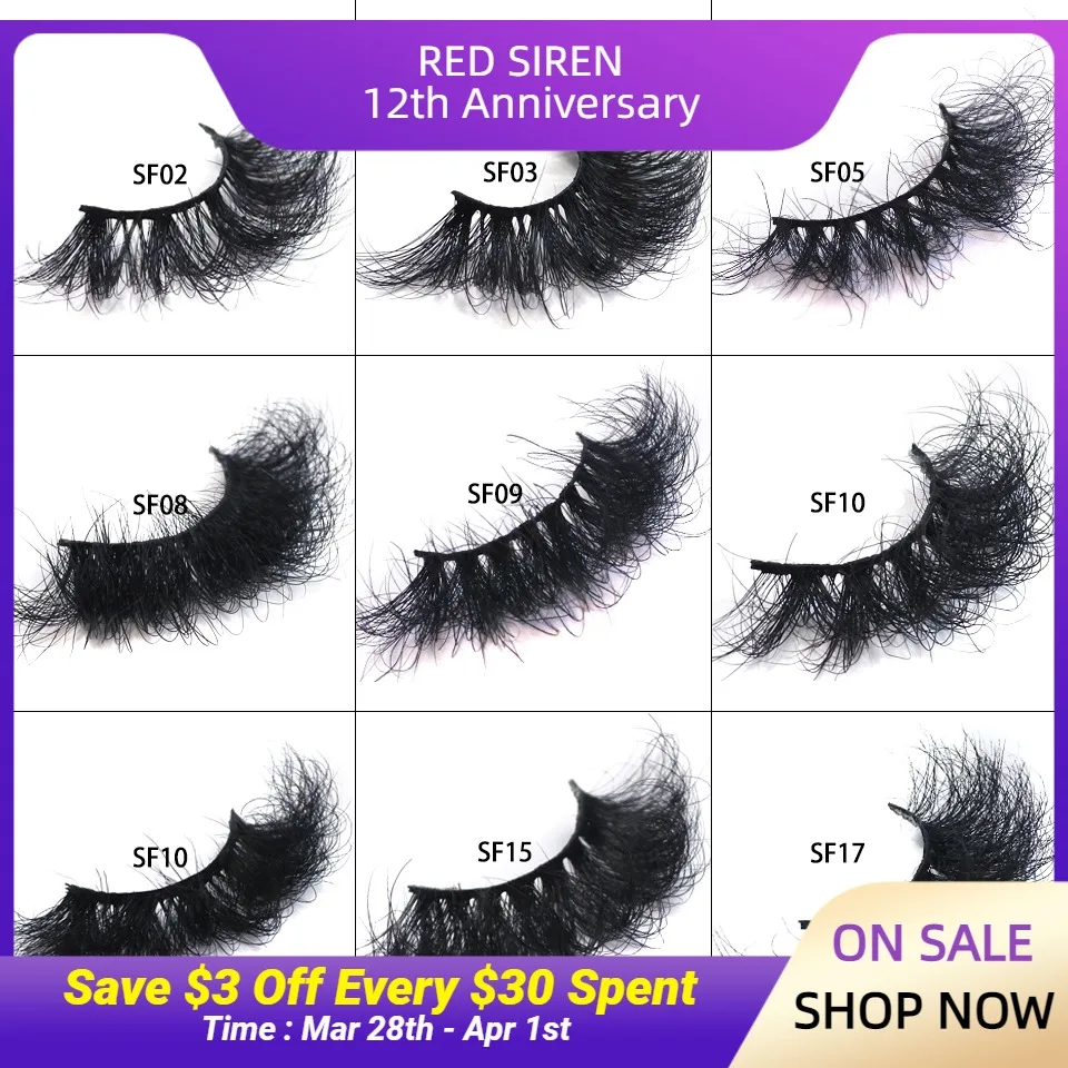 

Красная сирена, 1 пара драматических искусственных пушистых 25 мм норковых ресниц, оптовая продажа, макияж