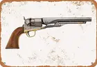 Настенный цвет 10x14 металлический знак-изящная модель Colt 1860 армейский револьвер-винтажный вид