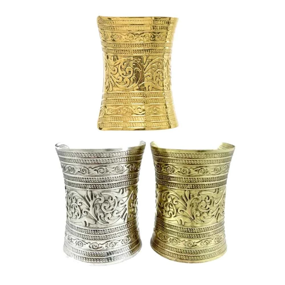 

New Bohemian Fashion Tibetan Tribe Vintage Bronze Women's Bracelet Carved Flowers C-shaped Bracelet Sleeve Opening Jewelry Gifts