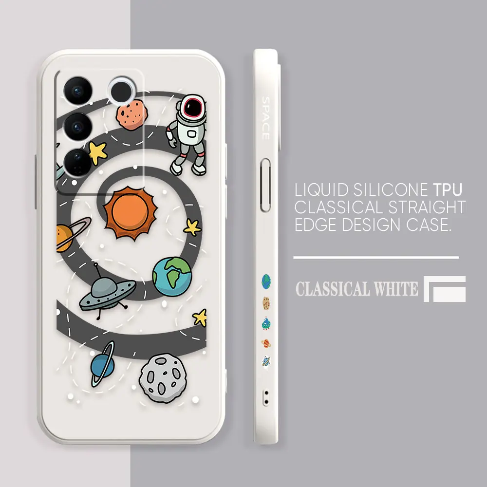 Case For VIVO S5 S6 S7 S9 S9E S10 S12 S15 S16 S16E V19 V20 V21 V23 V25 V27 PRO 5G Case Funda Cqoue Shell Space Astronaut GALAXY