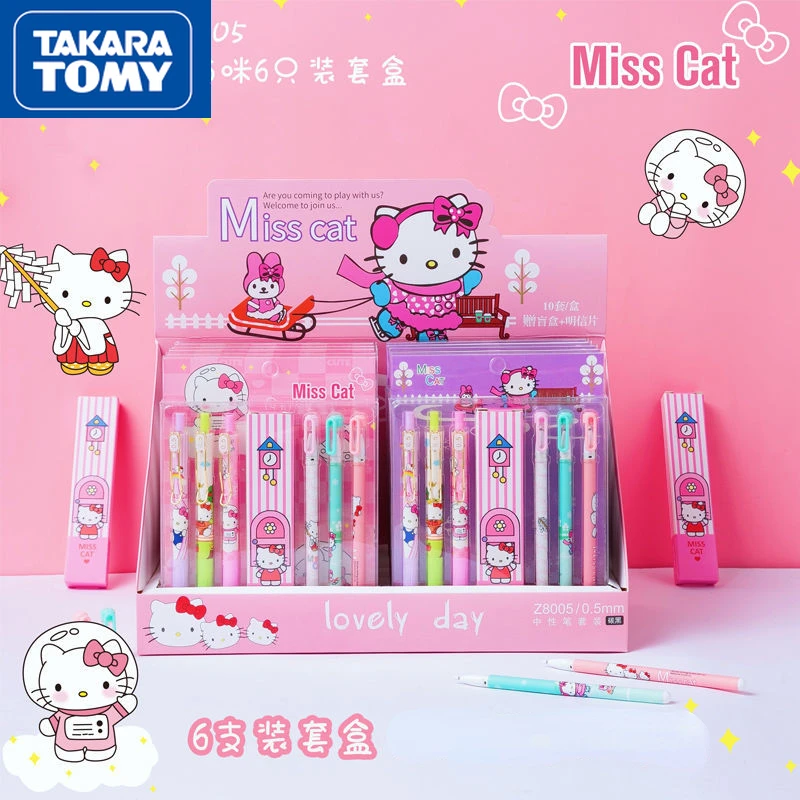 Симпатичная гелевая ручка TAKARA TOMY Hello Kitty 2022 с мультяшным рисунком студенческие