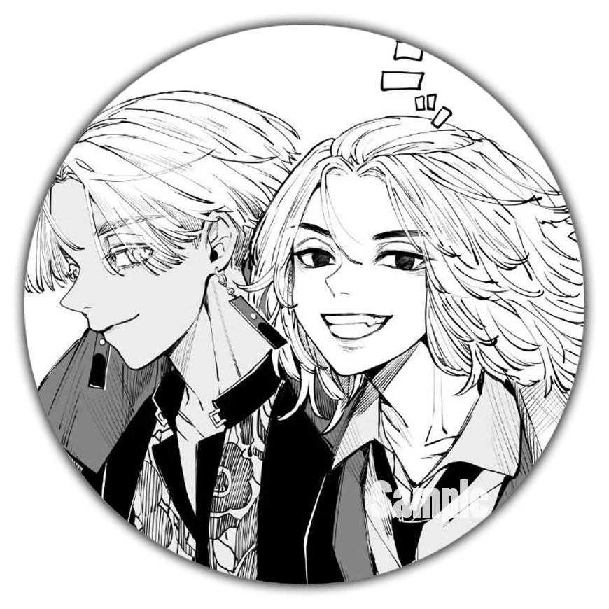 Черно-белая брошь в стиле Токийский Мститель 58 мм значок аниме косплея крутые