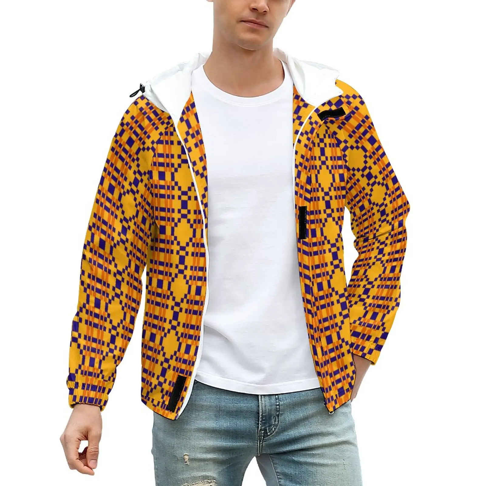 

Мужская зимняя куртка на молнии, с Африканским принтом