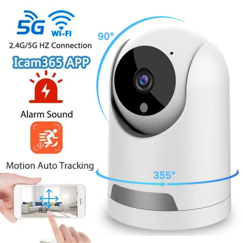 

1080P IP Camera 5G WiFi Baby Monitor AI Tracking Audio Video P2P Cam Mini Indoor Home Security Surveillance CCTV Camera