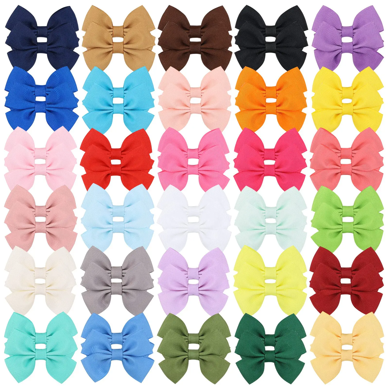 

32Color 1Piece Cute Solid Hair Bows With Clip For Girl Hair pin Hair Clips Handmade Bowknot Clips Headwear Kids Hair Accessories