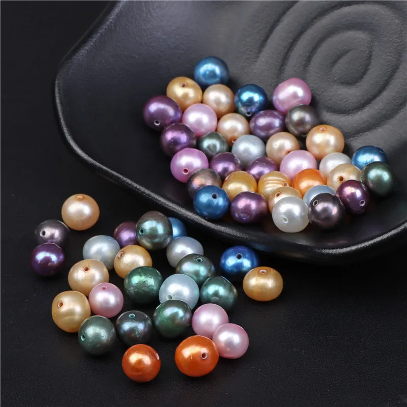 

7-8mm Plated Mixed Color Pearl Beads Freshwater Natural Pearl Loose Beads for Jewelry Making Supplies DIY Necklace Bracelet