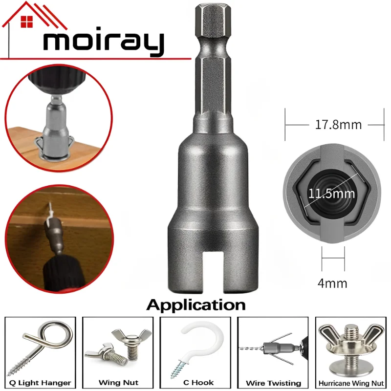 

Butterfly Bolt Socket Wrench 6.35mm Hex Shank Socket Adapter Nut for Power Tool Slotted Electric Screwdriver Sleeve