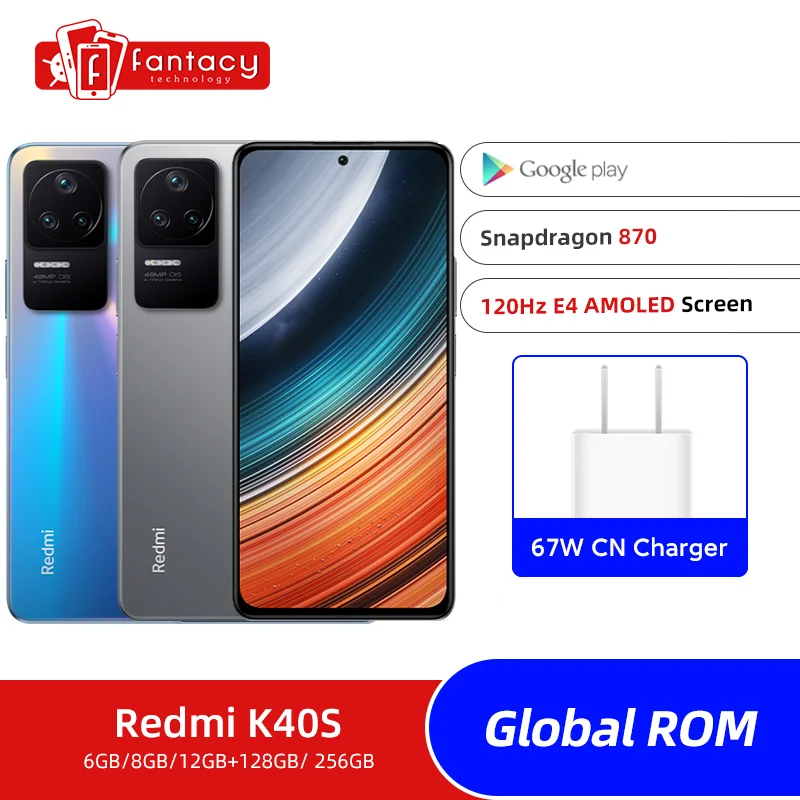 

Global ROM Xiaomi Redmi K40S K40 S 5G Snapdragon 870 128GB/256GB 48MP OIS Camera 4500mAh Battery 67W Fast Charging