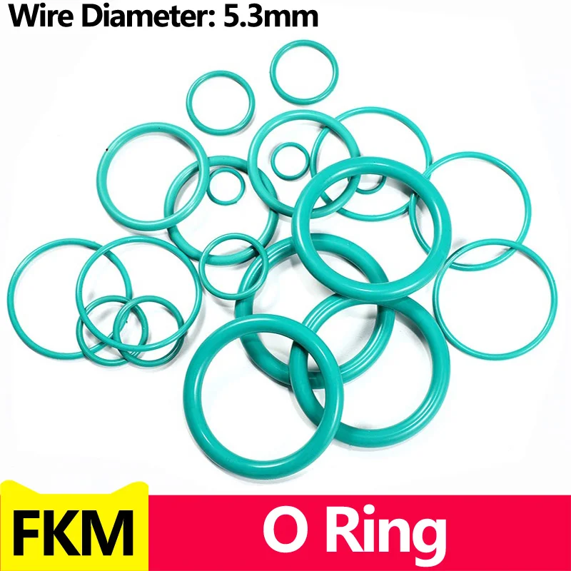 

Green FKM O Ring Seal Thickness Oil Gaskets Fuel Washer,Fluorine Rubber O-Rings Inner Diameter18.5-350mm Wire Diameter5.3MM