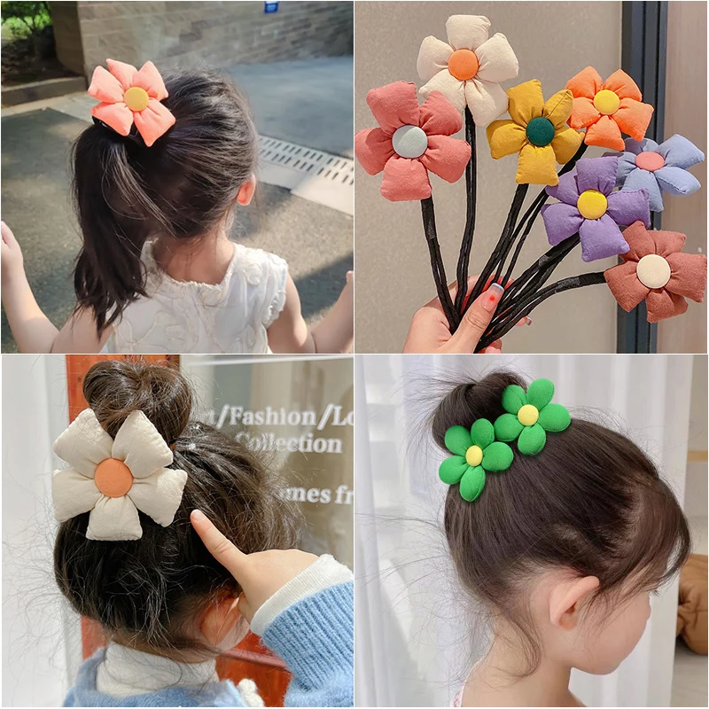 

Новинка, обруч для волос для девочек, повязки для волос с милым цветком, милый головной убор, Плетеный удилище, не повреждает волосы, головно...