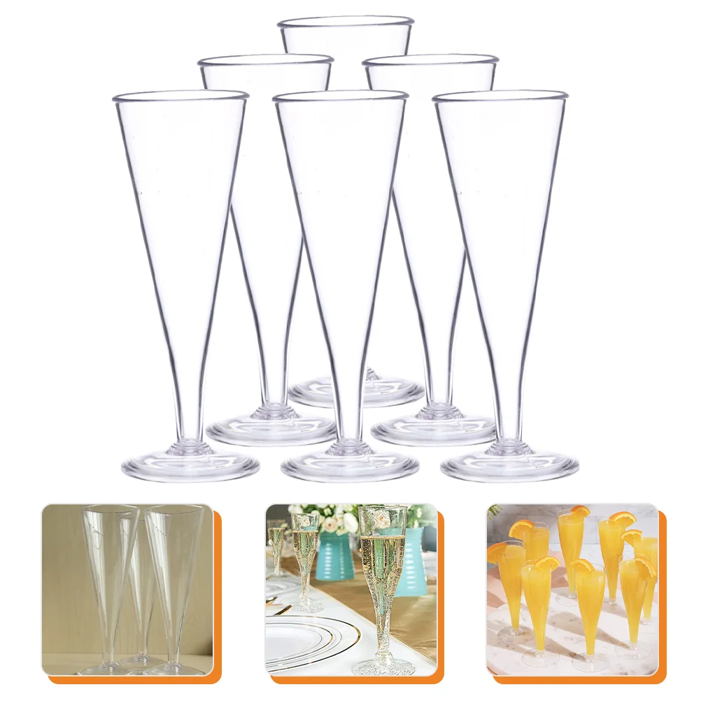 

6pcs Glass Flutes Glasses Party Drinks Goblet Goblet Cups Goblet