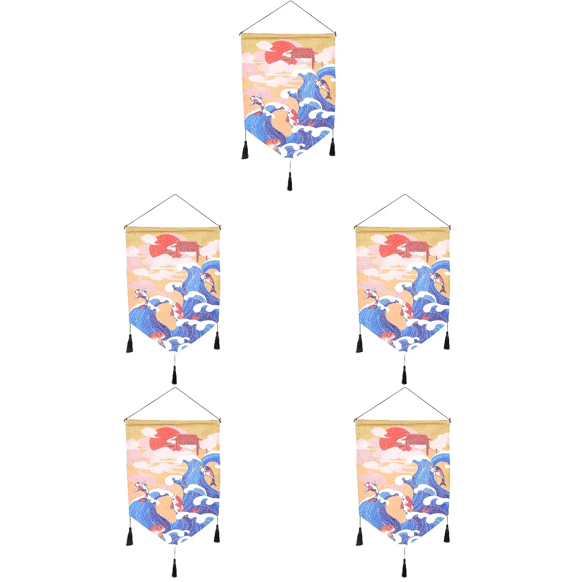 

5pcs Japanese Store Flag Japanese Style Wall Hanging Flag Banner Restaurant Decor