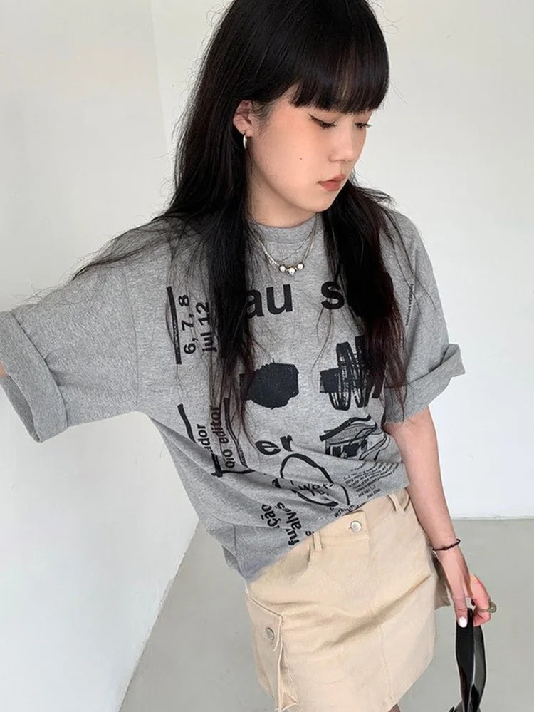 

Модная хлопковая футболка Y2k, топы, женские футболки с графическим принтом и надписью, женские эстетические гранж-футболки в стиле Харадзюк...