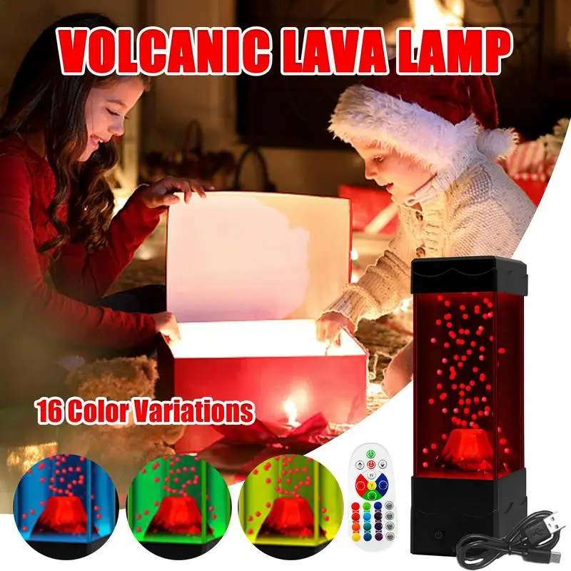 

Volcano Night Lamp Durable 16 Colors Night Light Liquid Motion Lamp Convenient Battery Operated Volcano Lamp Lightening