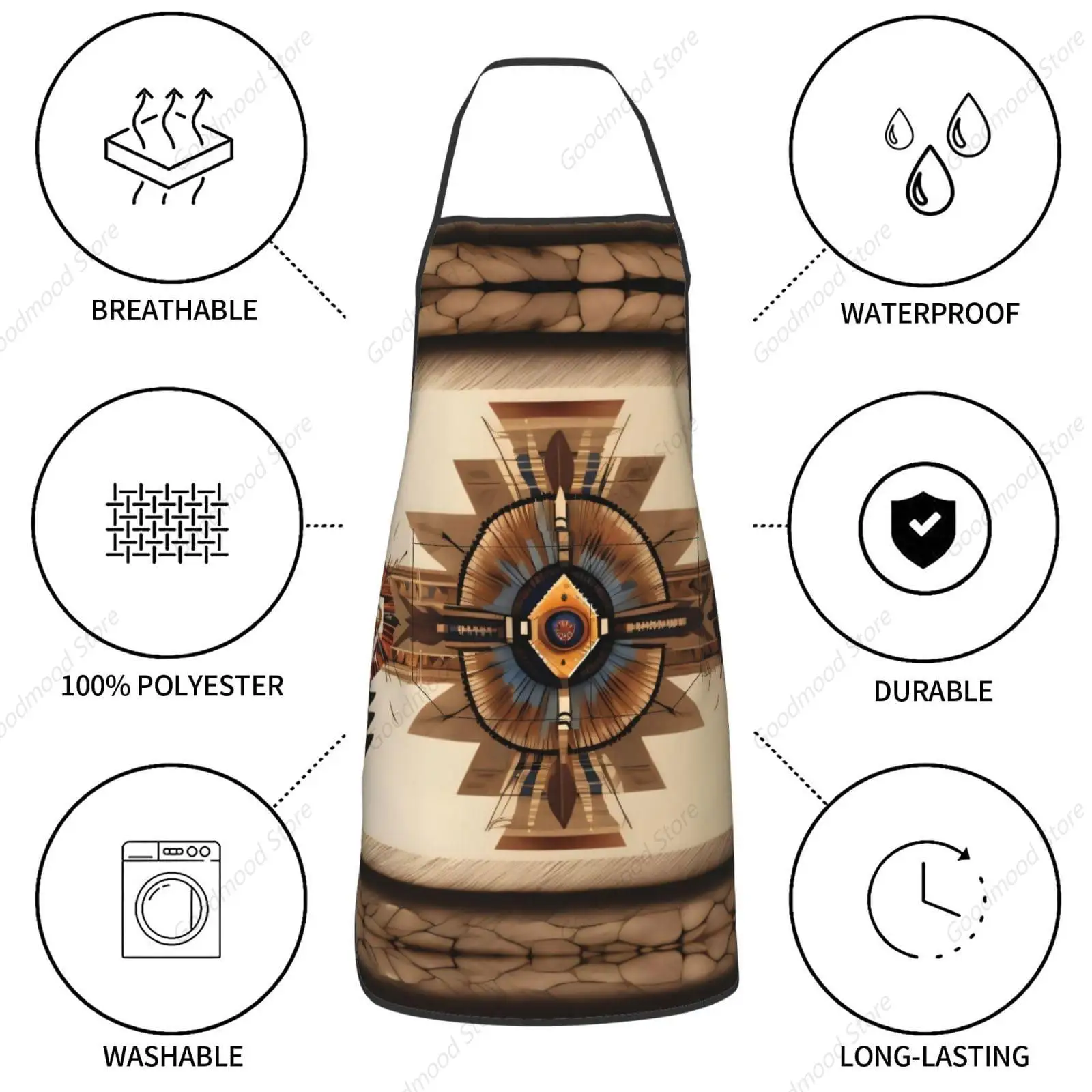 Фартук с карманами и подолом-маслостойкий грязеотталкивающий