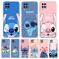 cute kawaii cartoon stitch clear phone case for samsung galaxy a51 a71 a21s a12 a11 a31 a41 a52s a32 a01 a03s a13 a22 5g cover