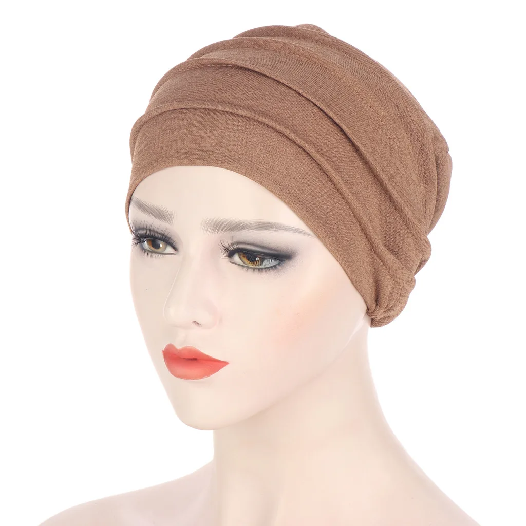 New Wholesale Under Scarf Hijab Cap Women Stretch Under Caps Solid Color Hijab Scarf Woman Hijab Cap Hats Turbans for Women