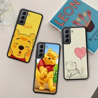cute cartoon winnie the pooh phone case silicone soft for samsung galaxy s21 ultra s20 fe m11 s8 s9 plus s10 5g lite 2020