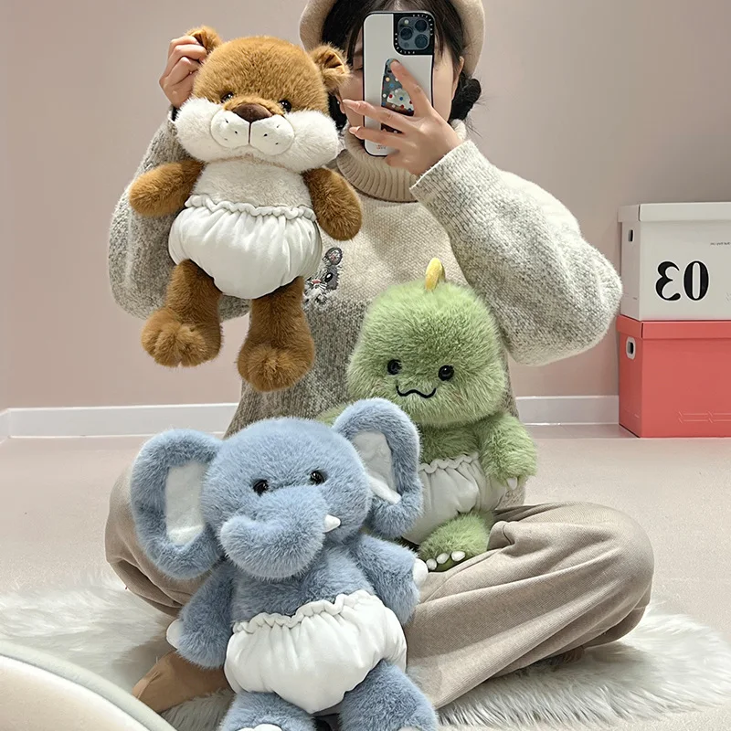 Новинка 2025 года милые плюшевые подушки со слоном динозавром выдрой овцом мягкие