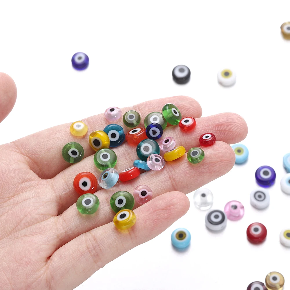 20/30 шт./лот 6/8 мм плоские круглые формы сглаза Стеклянные разделители свободные