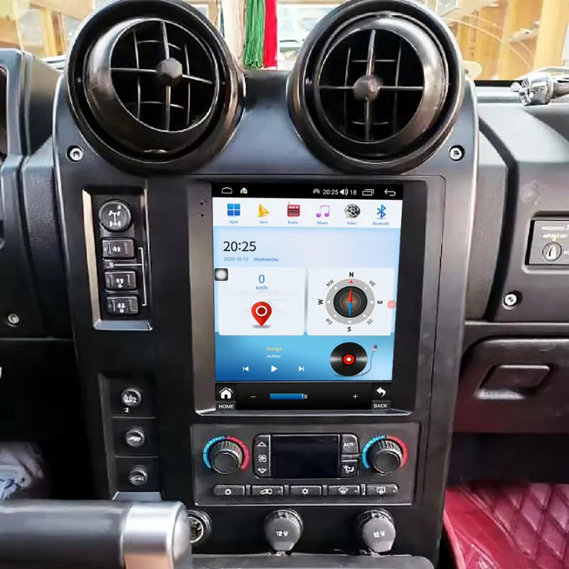 Автомобильный радиоприемник 8 + 256G Android 13 Tesla для Hummer H2 2004-2008 Автомагнитола Carplay GPS
