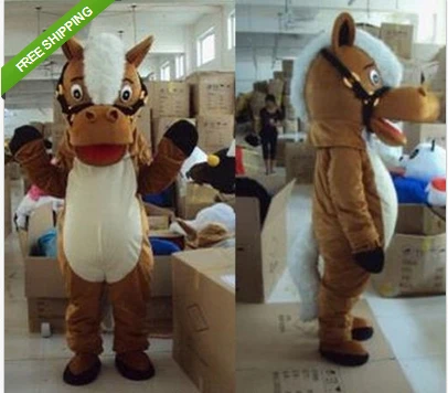 

Новинка, Лидер продаж, милый плюшевый костюм лошади для взрослых, мультяшный костюм-талисман с животными, Рождественский нарядный костюм, костюм-талисман на Хэллоуин