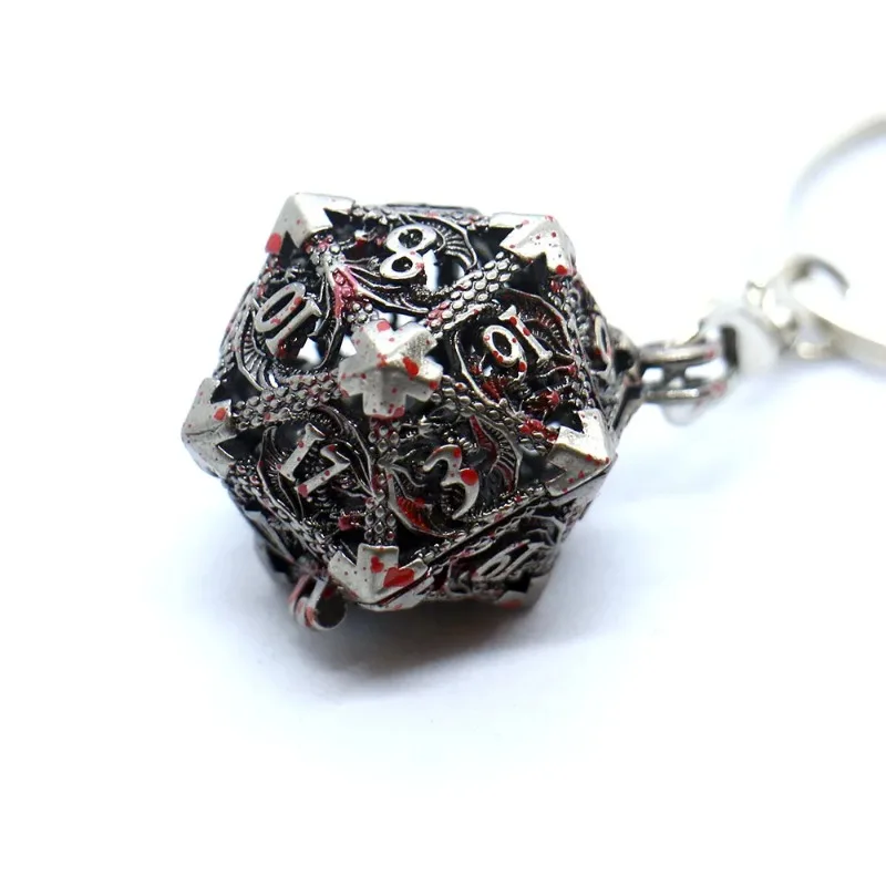 D20 металлический полый ящик + 7 шт. металлических костей портативный