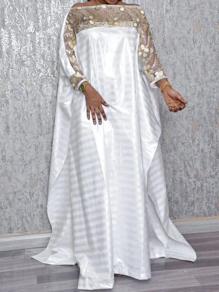 Африканские платья Дубая для женщин, мусульманская мода, абайя, нигерийская одежда, Анкара Дашики, длинное платье, Вышитый Кафтан, халат ...