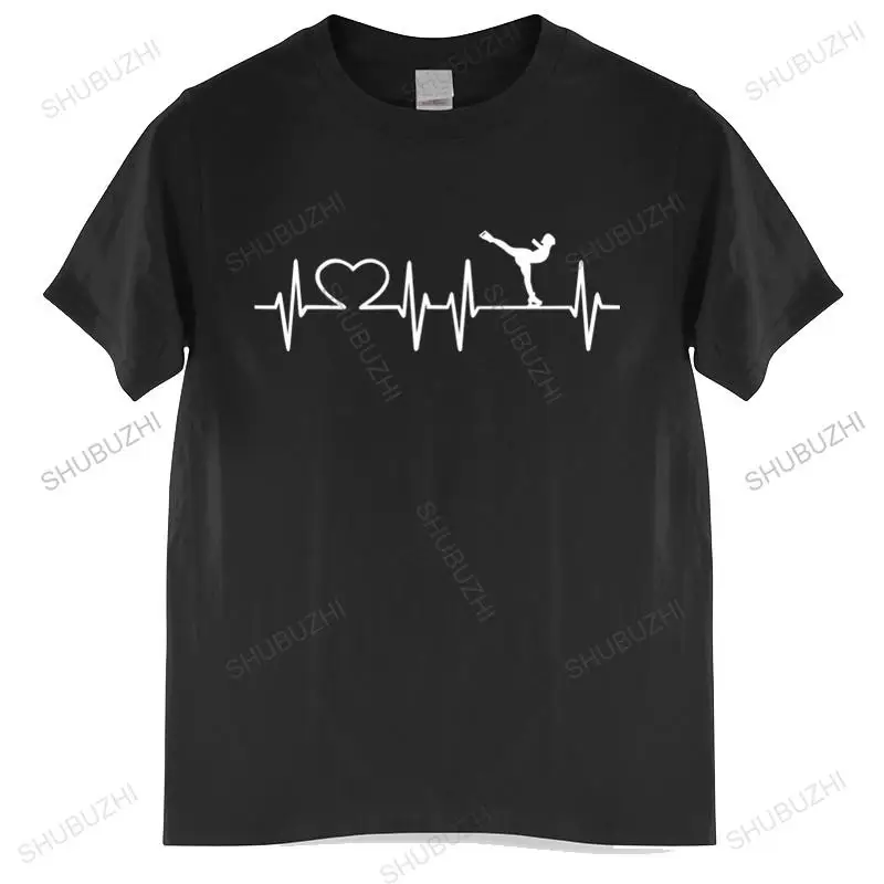 Хлопковая футболка мужские летние футболки Heartbeat для катания на коньках фигурки