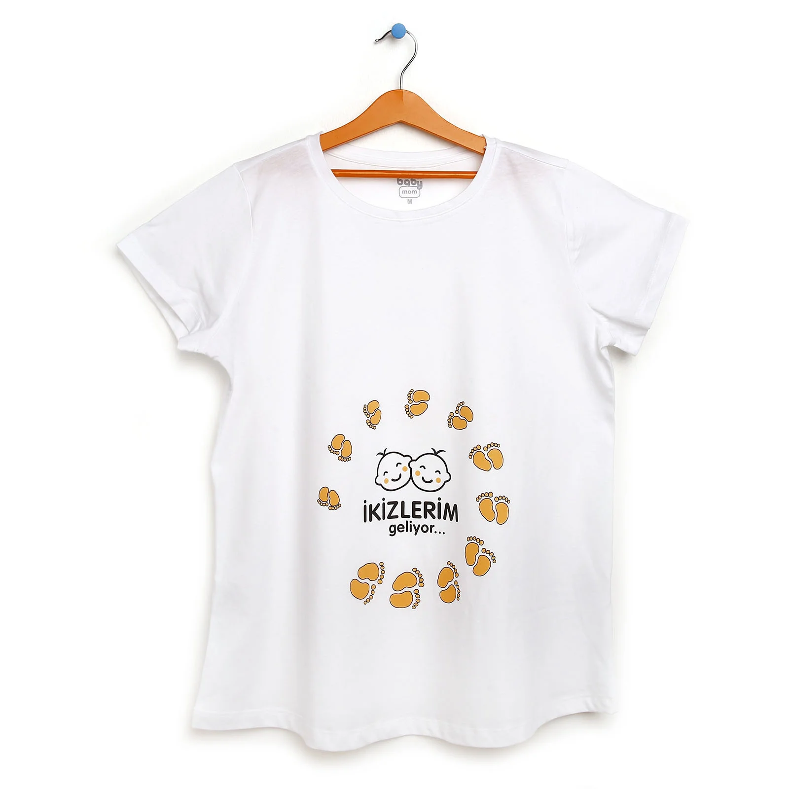 

ebebek baby mom 2022 New Season Baby Clothes Babymom İKİZ BEBEK BASKILI TSHİRT Hamile Kısa Kol Tshirt