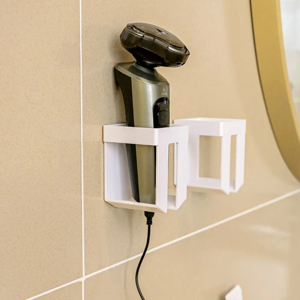 

Держатель для электробритвы без отверстий, новый пластиковый стеллаж, аксессуары для ванной комнаты, настенная полка для зарядки
