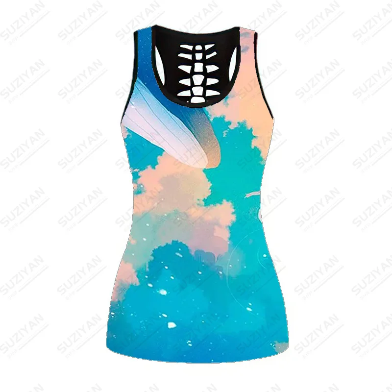 

Short Sports 3D Printing Women Clothing Crop Top Womens Tops Tank Tops Tops Wear Out Yoga Top Yoga Clothes Women Cutout Vest