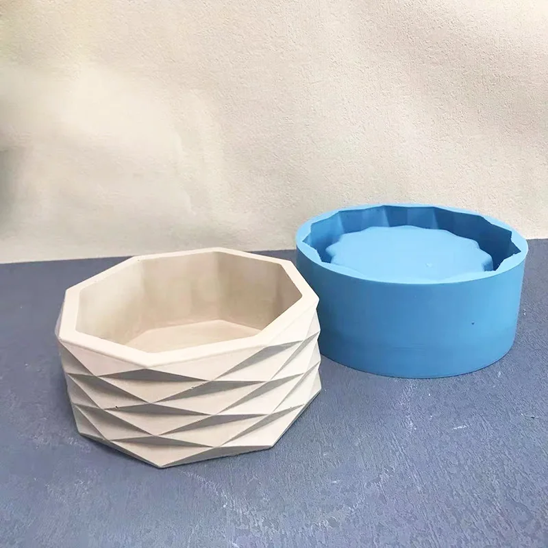 

Silicone Cement Flower Pot Mold Large Gardening Planters Mold geometric Pots Clay Concrete Succulent Pot Mold Nordic Style